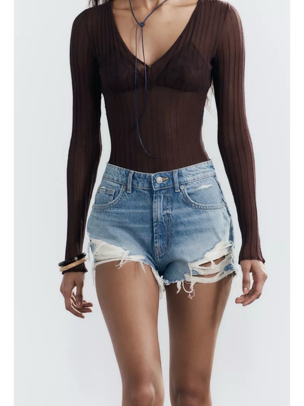 Zara *NWT* High Waisted Curved Shorts